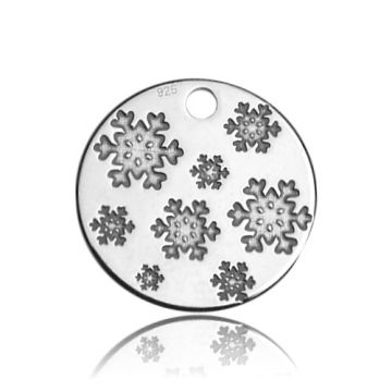 Charm Engraved Snowflakes Silver 925 BL 36 - 0,4 mm