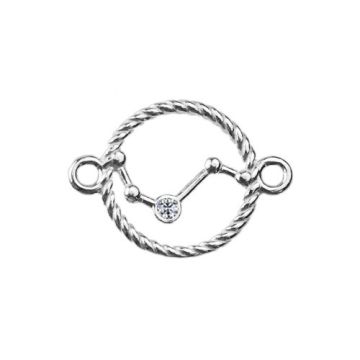 Łącznik znak zodiaku Baran z kamieniem, srebro 925 S-CHARM 563