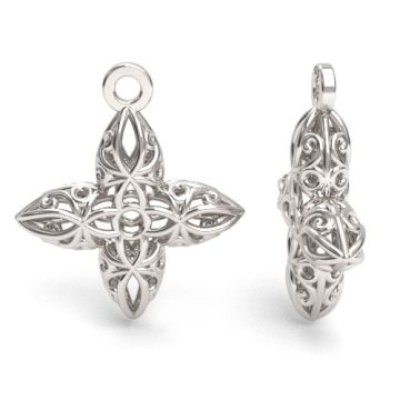 Decorative pendant, open-work flower charm , silver 925 S-CHARM 760