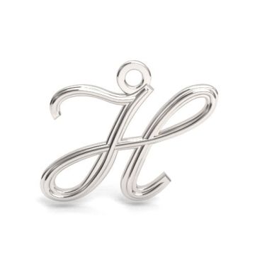 Decorative Charm - Letter H, Silver 925 Letter H