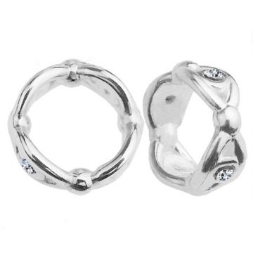 Spacer Bar with crystals, Silver 925 PR 27