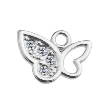 Charm Butterfly with crystals, Silver 925 S-CHARM 394