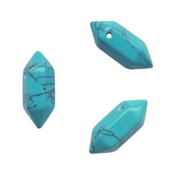 Natural stone Turquoise Howlite - arrowhead, icicle, amulet - small 20x9 mm