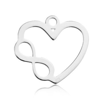 Charm Heart with infinity Silver 925 BL 736 - 0,4 mm