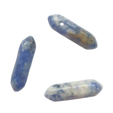 Natural stone Sodalite - arrowhead, icicle, amulet - big 32x9 mm