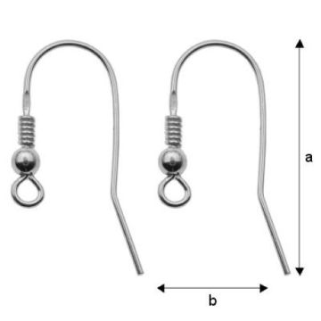 Earwire, fishhook with open loop Silver 925 BO 3