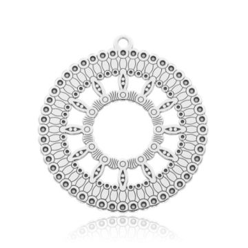 Decorative charm, rosette / hoop with ornament , silver 925 BL 976 - 0,4 mm