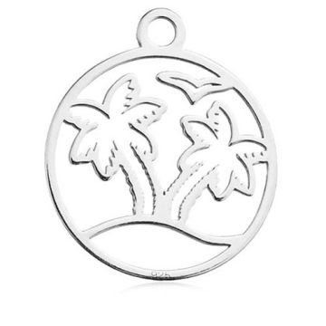 Charm with Palm Trees Silver 925 BL 732 - 0,4 mm