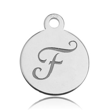 Charm - Letter F engraved - 0,8 mm