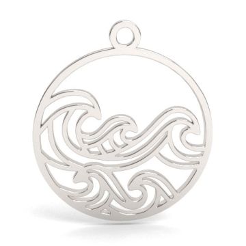 Decorative charm with waves , silver 925 BL 927 - 0,8 mm