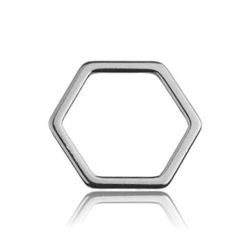 Charm/Connector Hexagon Silver 925 BL 252 - 0,4 mm