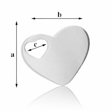 Blaszka do grawerowania serce LASER - DOUBLE HEART - 0,4 mm