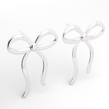 Stud earrings with a bow, silver 925, SZ 186