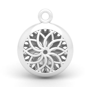 Decorative pendant - open-work with rosette, Silver 925 P28