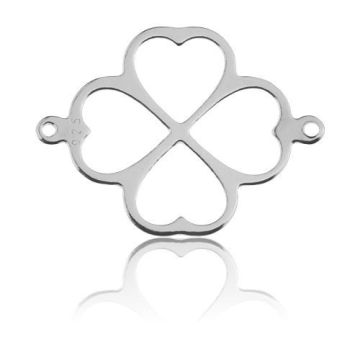 Charm CLOVER MADE OF HEARTS 25x16 mm Silver 925 BL 17 - 0,8 mm