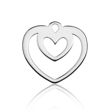 Charm Double Heart Silver  925 BL 502 - 0,4 mm