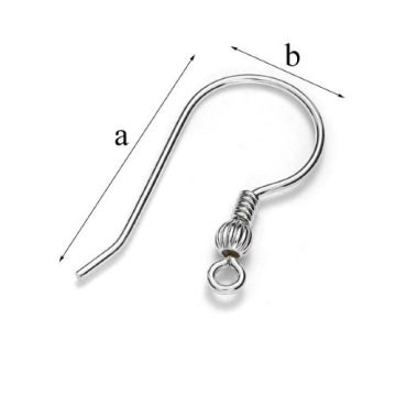 Earwire, fishhook with open loop Silver 925 BO 4 V2