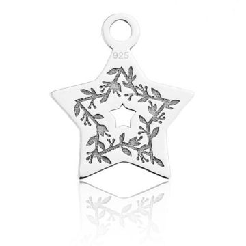 Charm Star with Floral Engraving Silver 925 BL 687 - 0,4 mm