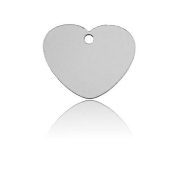 Drop for Engraving HEART 15x15mm Silver 925 BL 8 - 0,4 mm