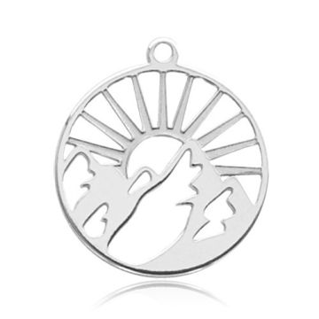 Decorative charm, sun and mountains pendant, silver 925 BL 958 - 0,4 mm