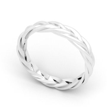 Decorative ring with braid pattern, silver 925 PB-0008, size 18