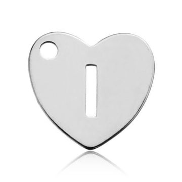 Charm Heart with Letter I Silver 925 BL HEART I - 0,4 mm