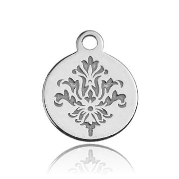 Round charm with decorative engraving Silver 925 BL 249 - 0,4 mm