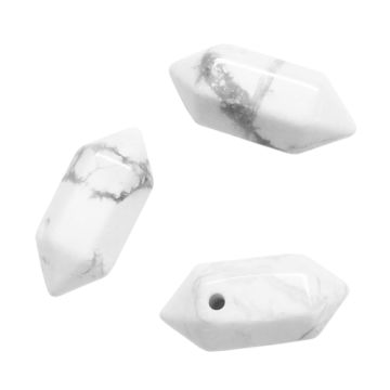 Natural stone Marble Howlite - arrowhead, icicle, amulet - small 20x9 mm