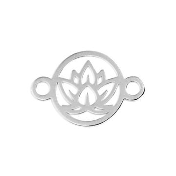 Decorative connector - Lotus flower in a circle , silver 925 BL 930 - 0,8 mm