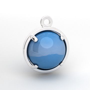 Decorative pendant with a natural round stone, Sterling Silver 925 S-CHARM 847