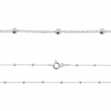 Ball/Bead Anker Chain, silver 925 - 50 cm