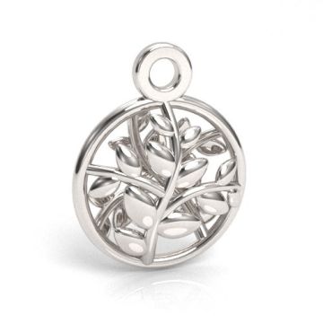 Decorative, open-work pendant with leaves, silver 925 S-CHARM 725