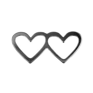 Decorative Link/ Charm HEARTS Silver 925 BL 69 - 0,4 mm