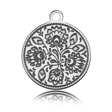 Charm Engraved Folk Design Silver 925 BL 49 - 0,4 mm