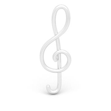 Decorative pendant - treble clef, 925 silver D50