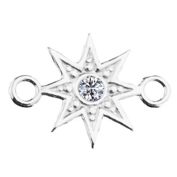 Connector Star with crystal, silver 925 S-CHARM 627