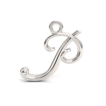 Decorative Charm - Letter P, Silver 925 Letter P