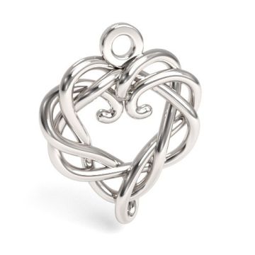 Decorative heart Charm / pendant, silver 925 S-CHARM 694