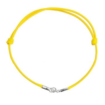 Yellow Cord Bracelet Finding Silver 925 11-22 CM