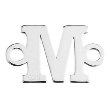 Connector Letter M Silver 925 CMBL M - 0,8 mm