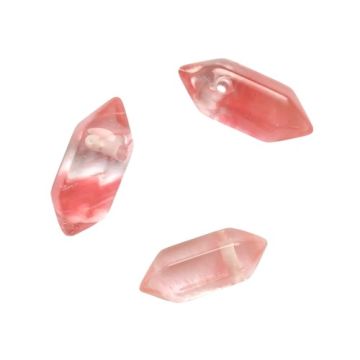 Natural stone Raspberry Quartz - arrowhead, icicle, amulet - small 20x9 mm