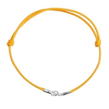 Orange Cord Bracelet Finding Silver 925 13-24 CM