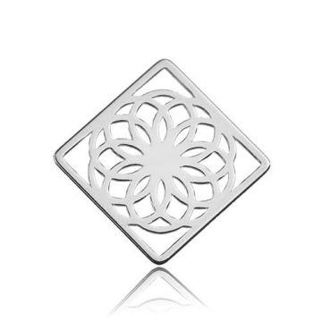 Charm/Connector Square open-work Silver 925 BL 248 - 0,4 mm