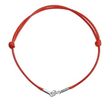 Red Cord Bracelet Finding Silver 925 13-24 CM