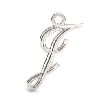 Decorative Charm - Letter J, Silver 925 Letter J