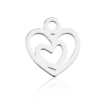 Charm Double Heart Silver 925 BL 763 - 0,4 mm