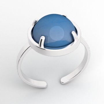 Decorative ring with a natural stone, silver 925 PB-0026, adjustable