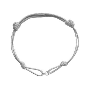 Grey Cord Bracelet Finding Silver 925 13-21 CM