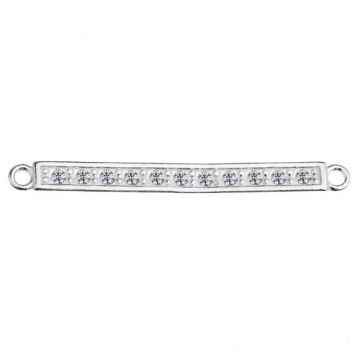 Rectangular Connector with crystals, Silver 925 S-CHARM 436