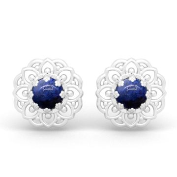 Decorative studs - openwork rosettes with natural stones, silver 925 SZ 164